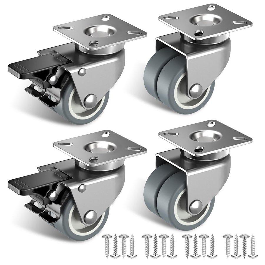 50 mm TPR-Doppelrad 4er-Set Strandkorb