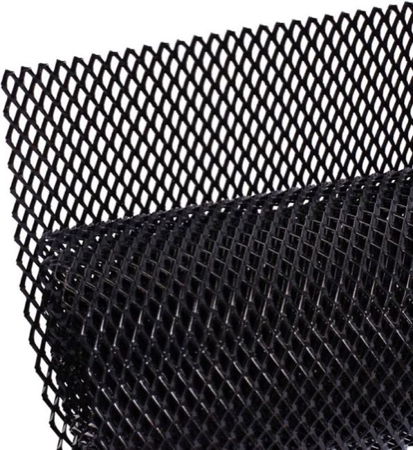AggAuto Renngitter 100×33 cm, Alu schwarz, Raute 6×12 mm