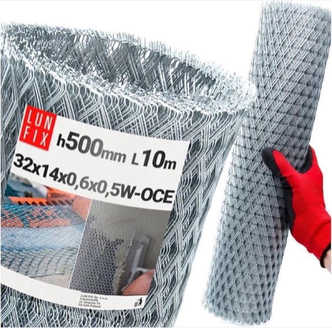 Lun Fix Rippenstreckmetall verzinkt 32×14 mm, 10 m × 50 cm