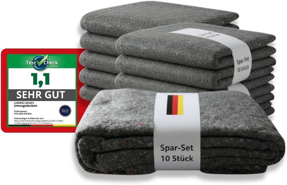 LudwigLacke Umzugsdecken 10× 130×200 cm (200 g/m²)
