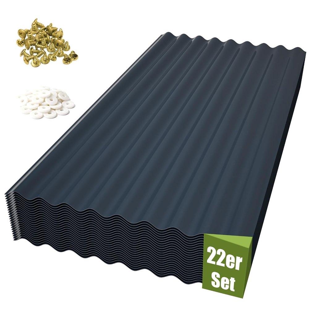 Thanaddo Thanaddo Wellplatten Anthrazit PVC 22er