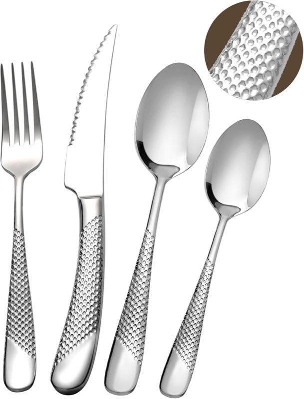 SHEUMNT 24-teilig gehämmert Silber