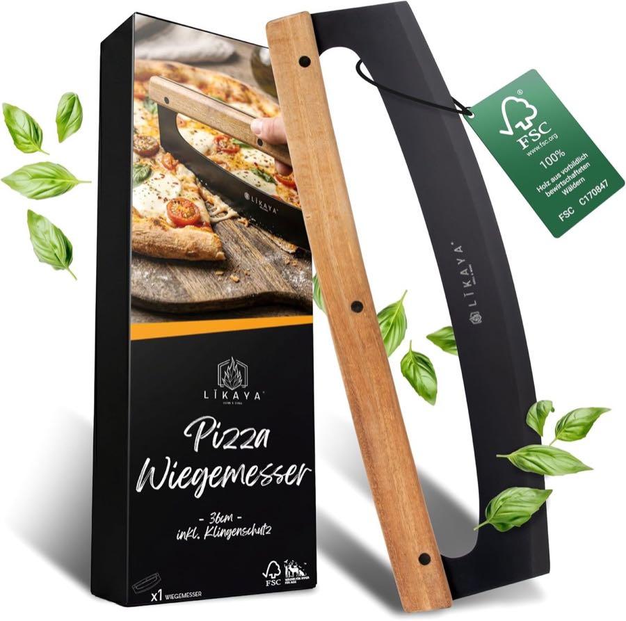 LIKAYA Pizzaschneider Wiegemesser 36 cm
