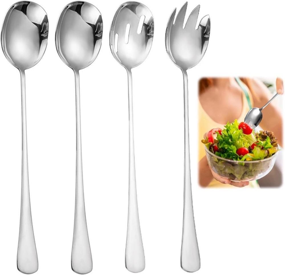 GisWell Salatbesteck Silber 4-teilig