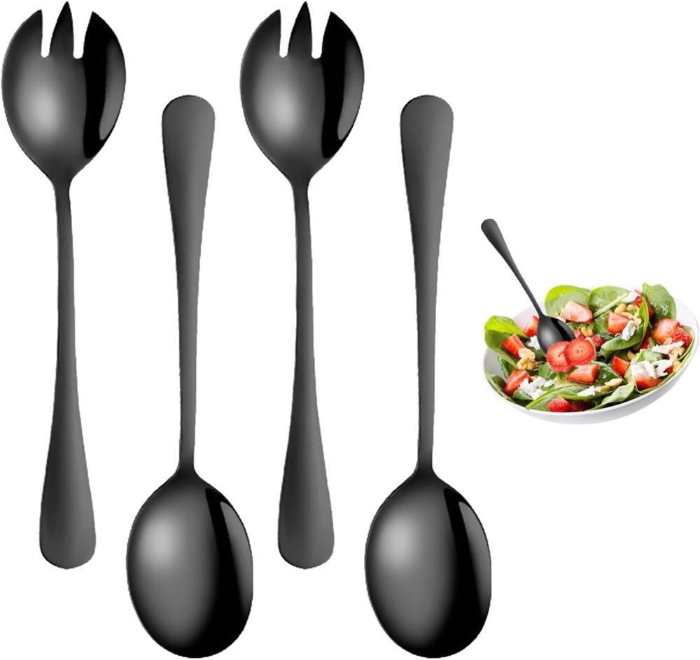 Salatbesteck Schwarz 20 cm 4-teilig