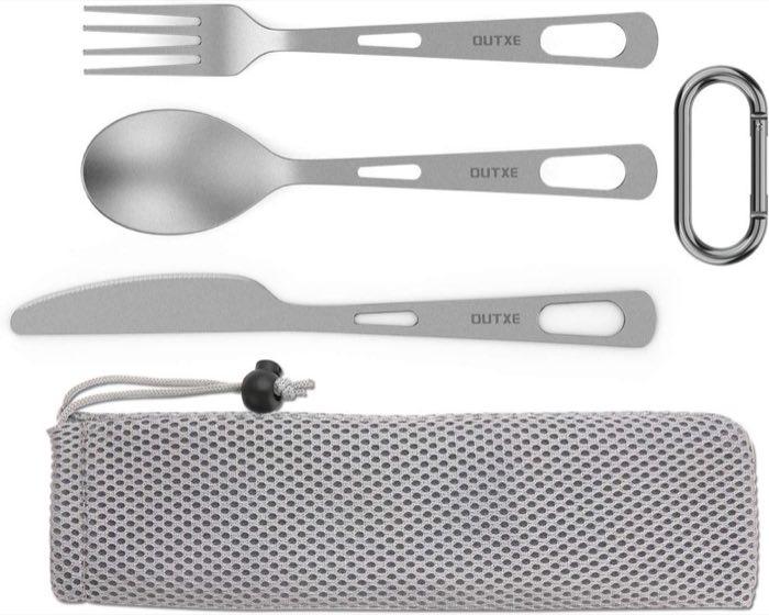 OUTXE Titan-Besteck 3-teilig matt – Testsieger im Titan-Besteck-Vergleich
