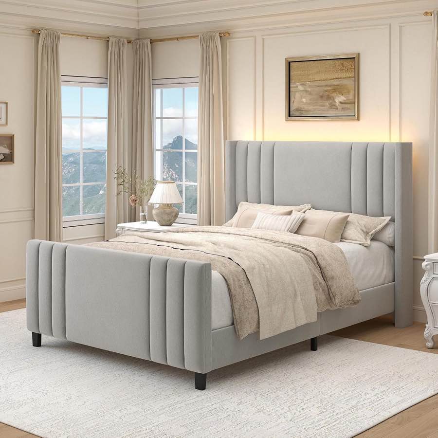 SIBEDS Polsterbett 140×200 mit LED