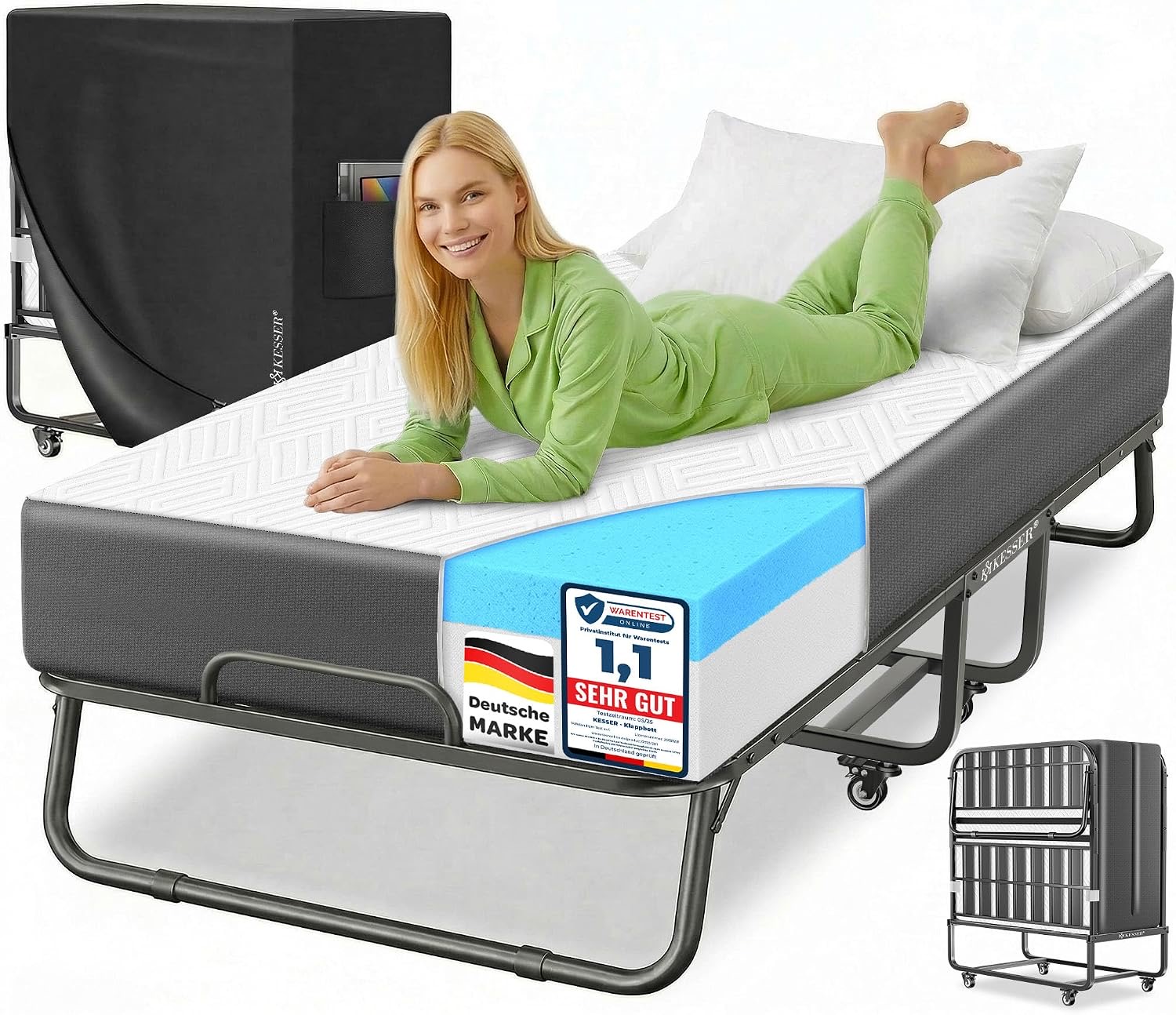 KESSER Klappbett 90×200 cm Premium