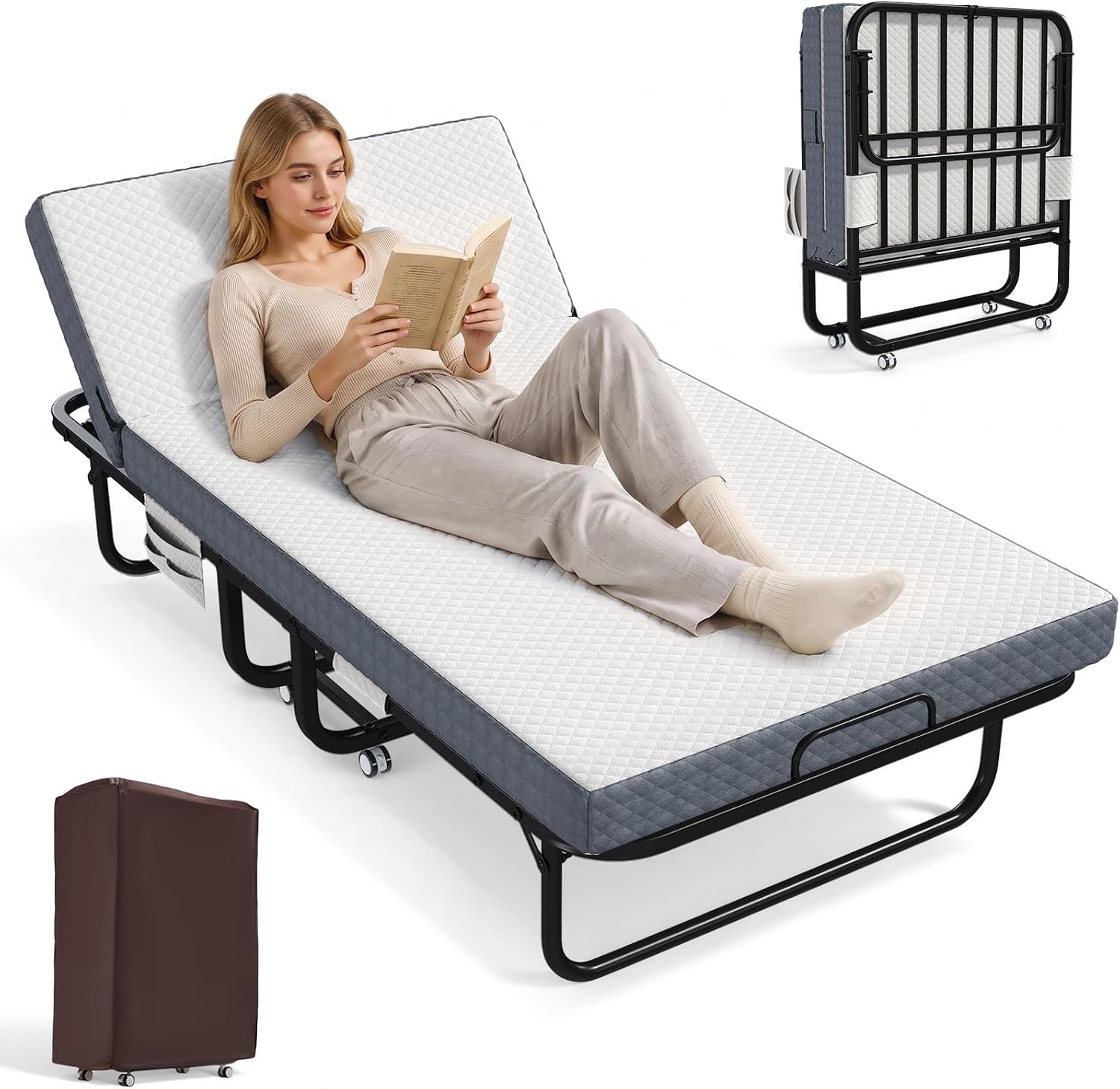 DSNAPE Klappbett mit Lehne 97×192 cm