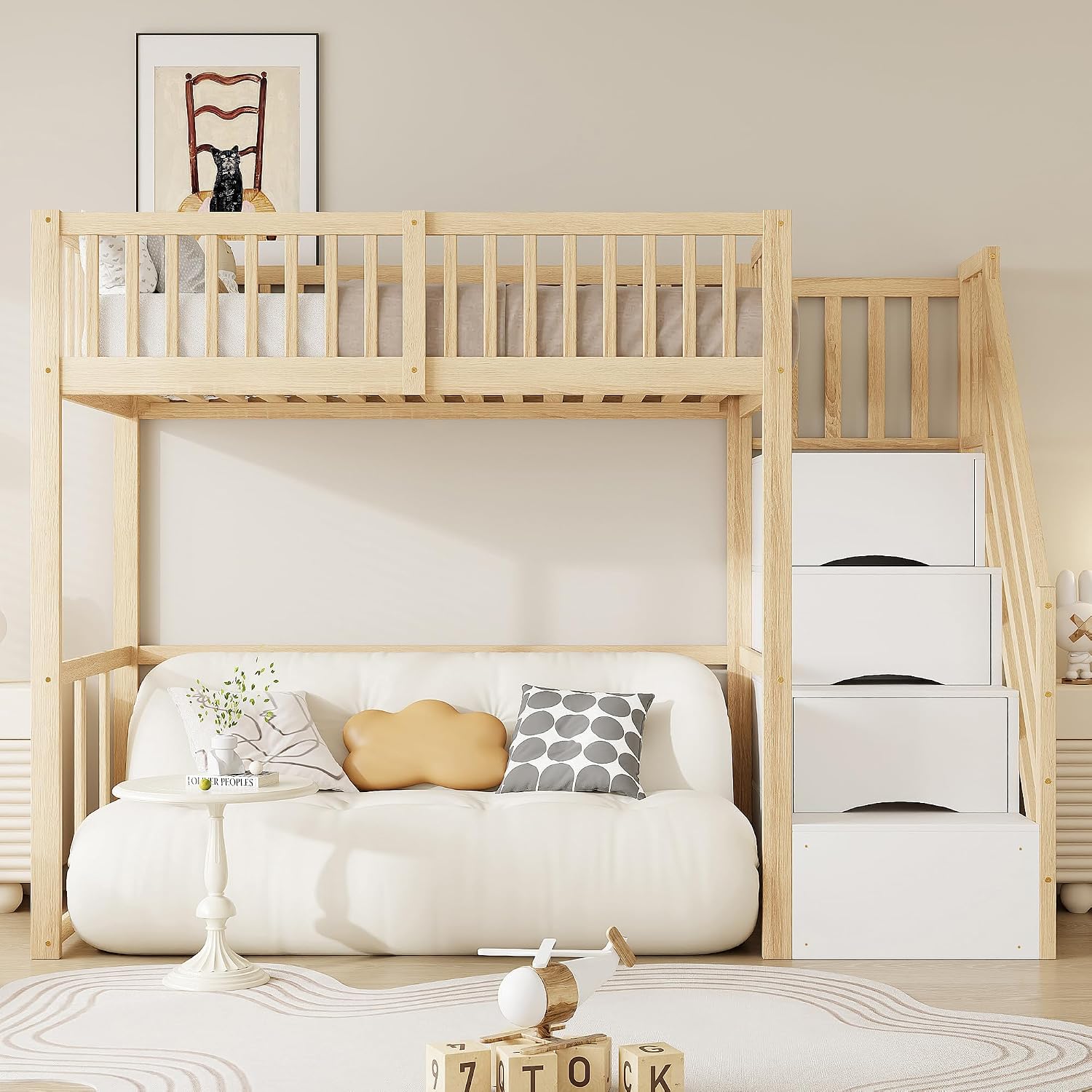 ZYLOYAL10 Hochbett 90×200, Holzfarbe