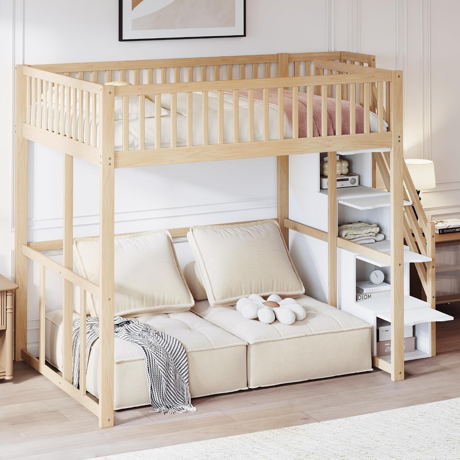 MOBETTRES Hochbett 140×200, Holzfarbe