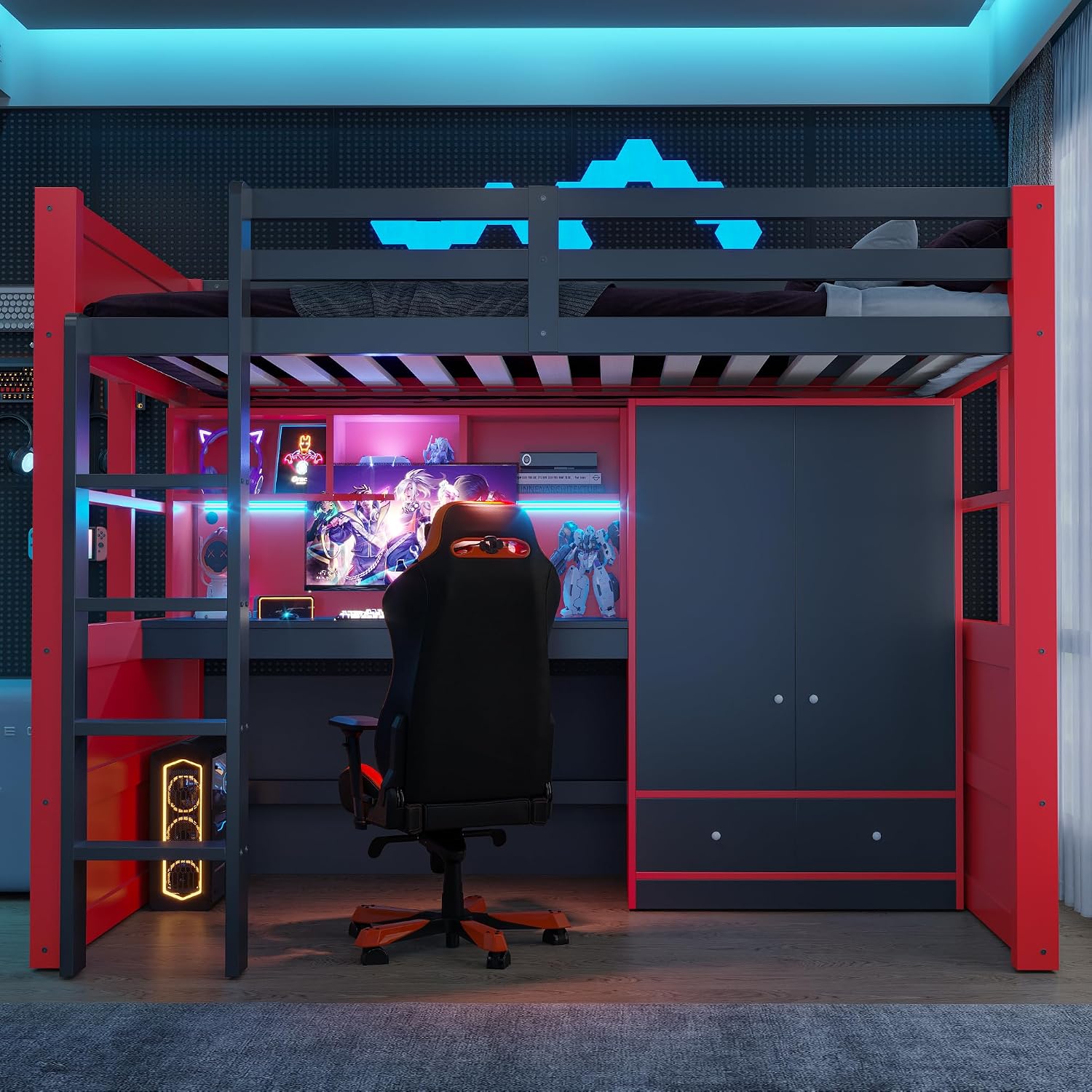 YESGIGA Hochbett 90×200, Gaming