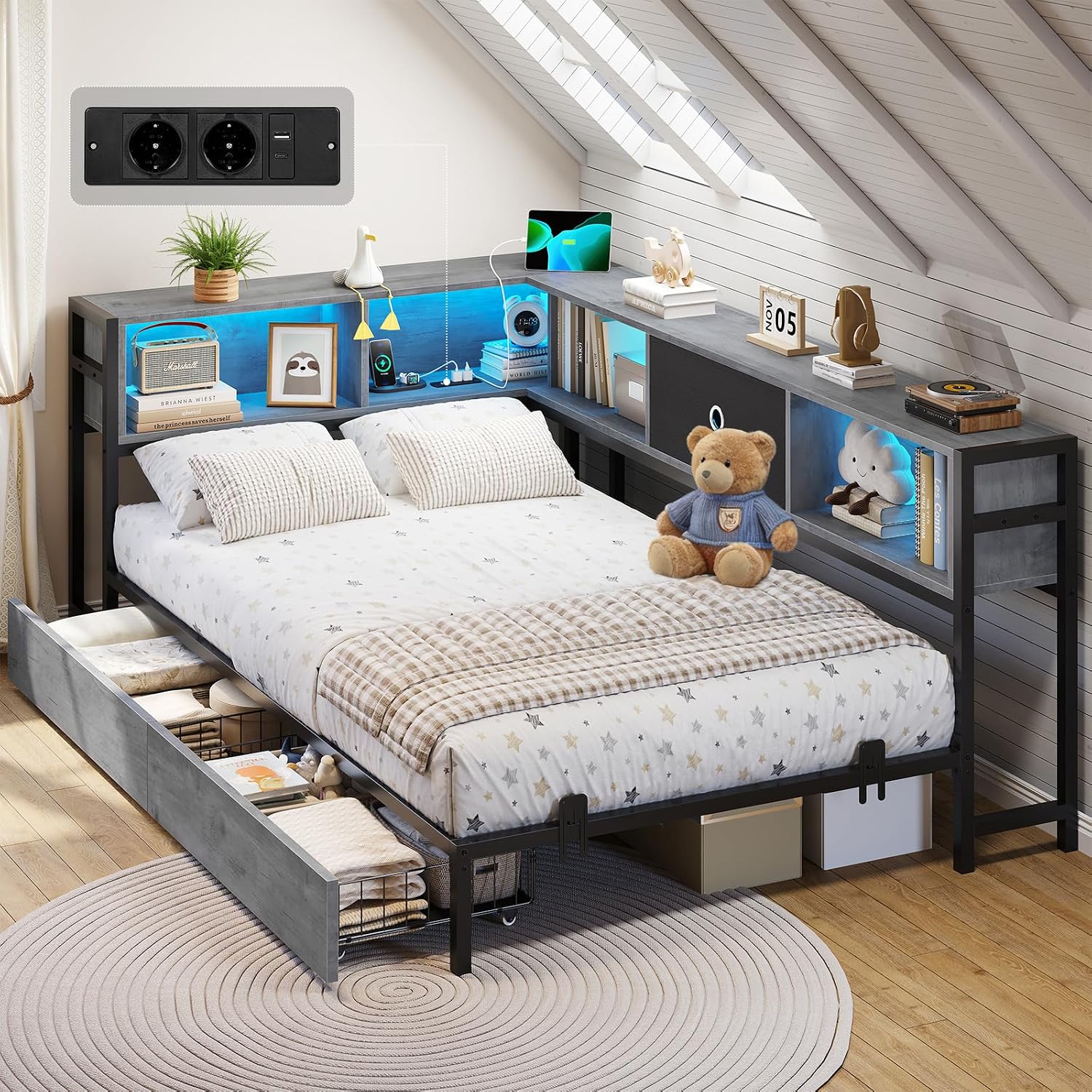 DICTAC Metall-Jugendbett 90×200