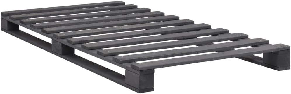 vidaXL vidaXL Palettenbett Grau Kiefer 90×200