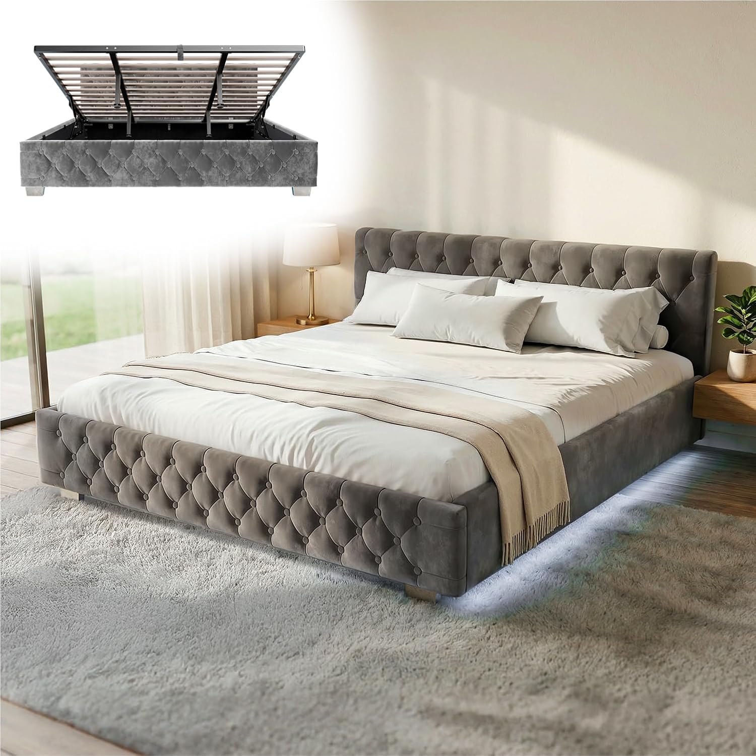 Juskys Nizza Polsterbett 180×200