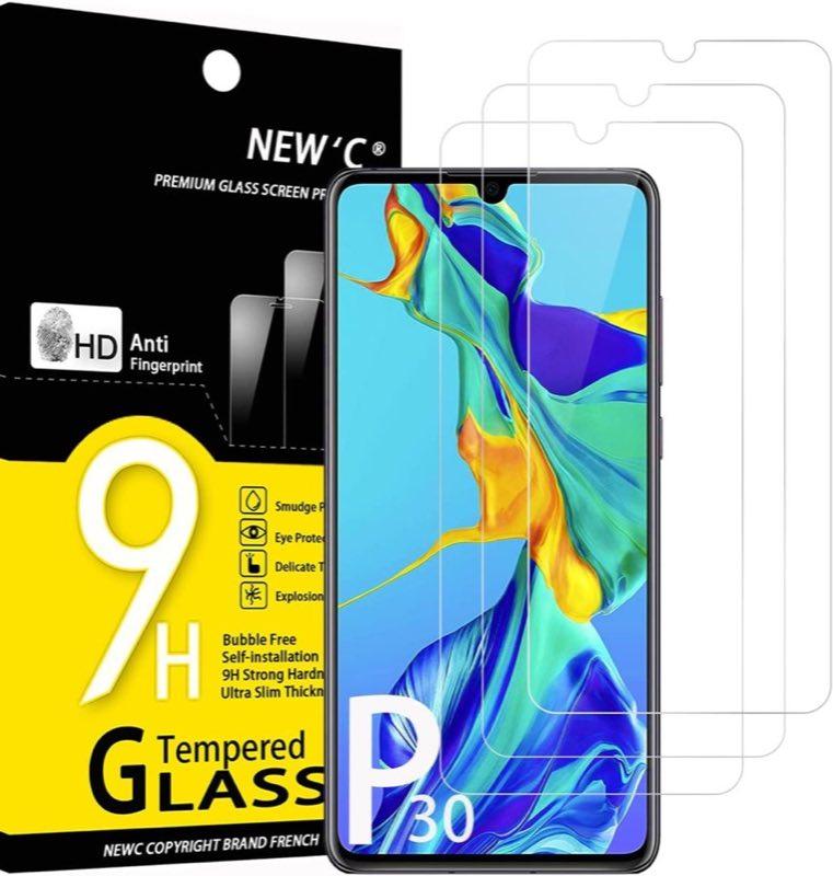 NEW'C Schutzfolie für Huawei P30 Panzerglas, 3 Stück – Testsieger