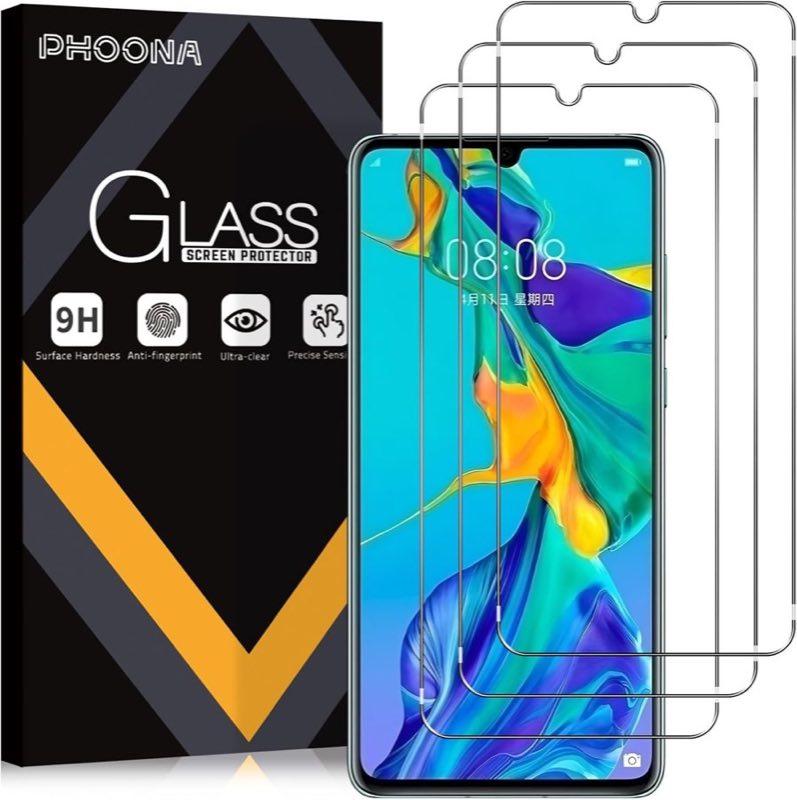 Phoona 3 Stück Panzer Schutz Glas für Huawei P30