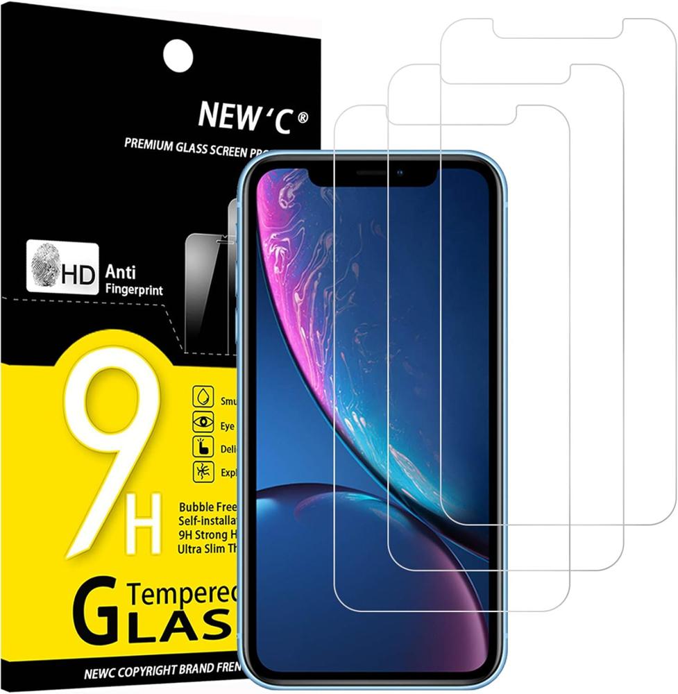 NEW'C Panzerglas für iPhone 11 und XR, 3 Stück