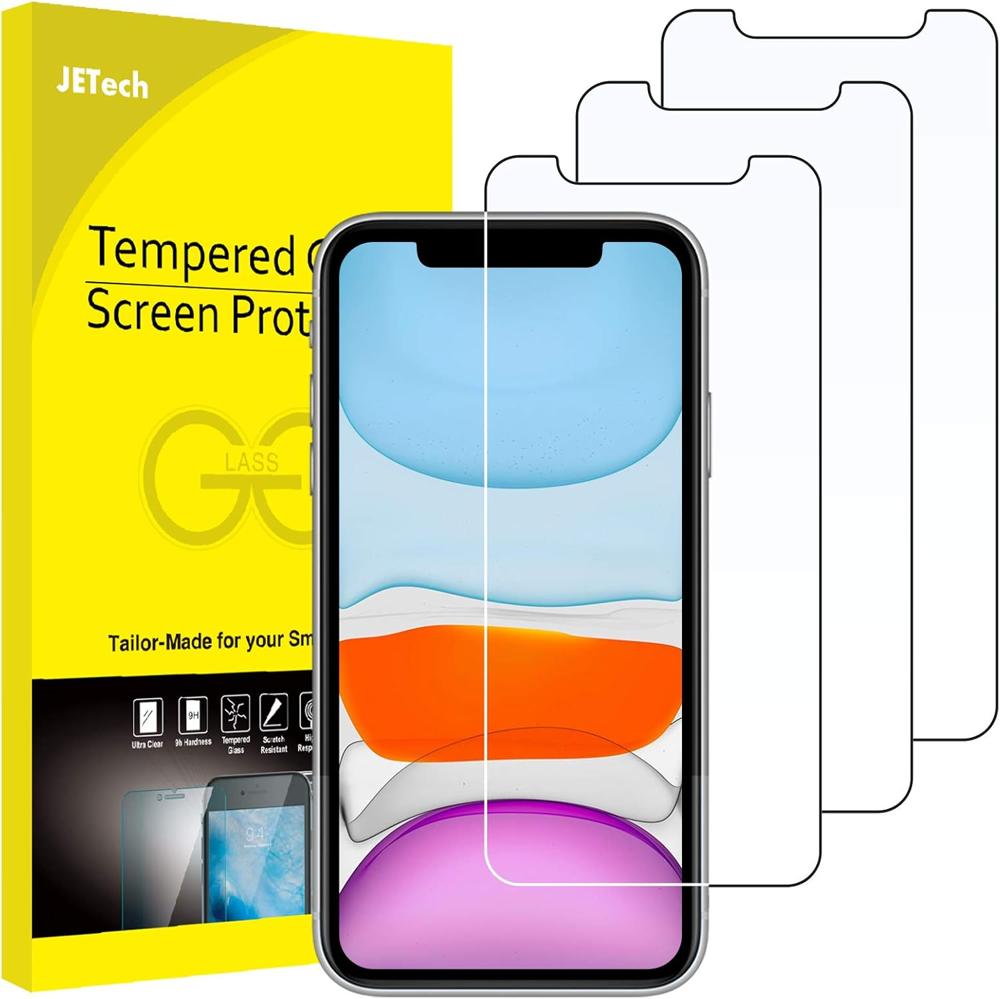 JETech Panzerglas für iPhone 11 und XR, 3 Stück