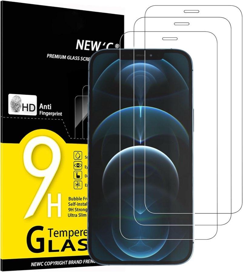 NEW'C Panzerglas für iPhone 12 Pro Max, 3 Stück