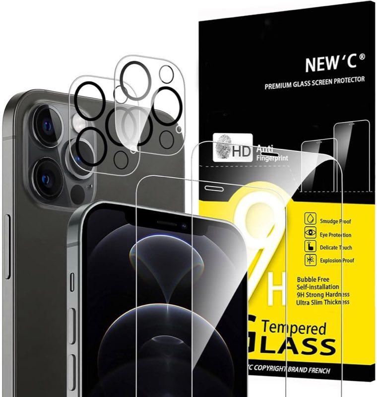 NEW'C Panzerglas plus Kameraschutz für iPhone 12 Pro Max