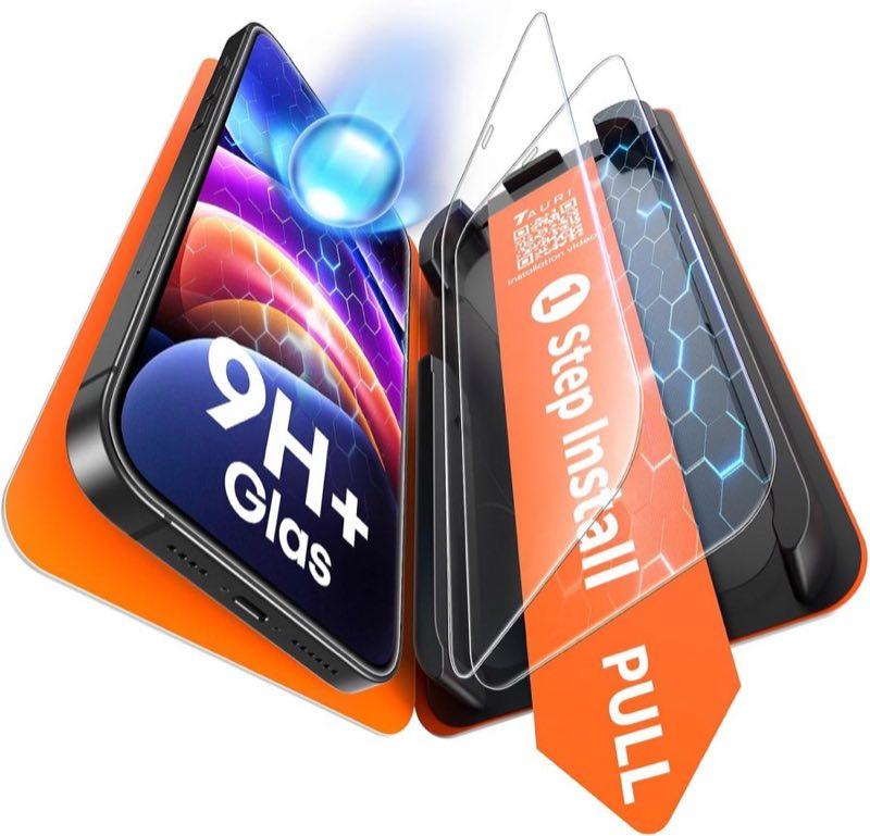 TAURI Panzerglas für iPhone 12 Pro Max, 2 Stück