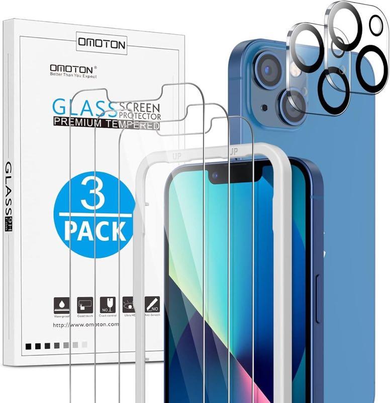OMOTON Panzerglas für iPhone 13 mini mit Rahmen