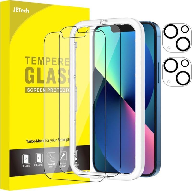 JETech Panzerglas für iPhone 13 mini, 2+2