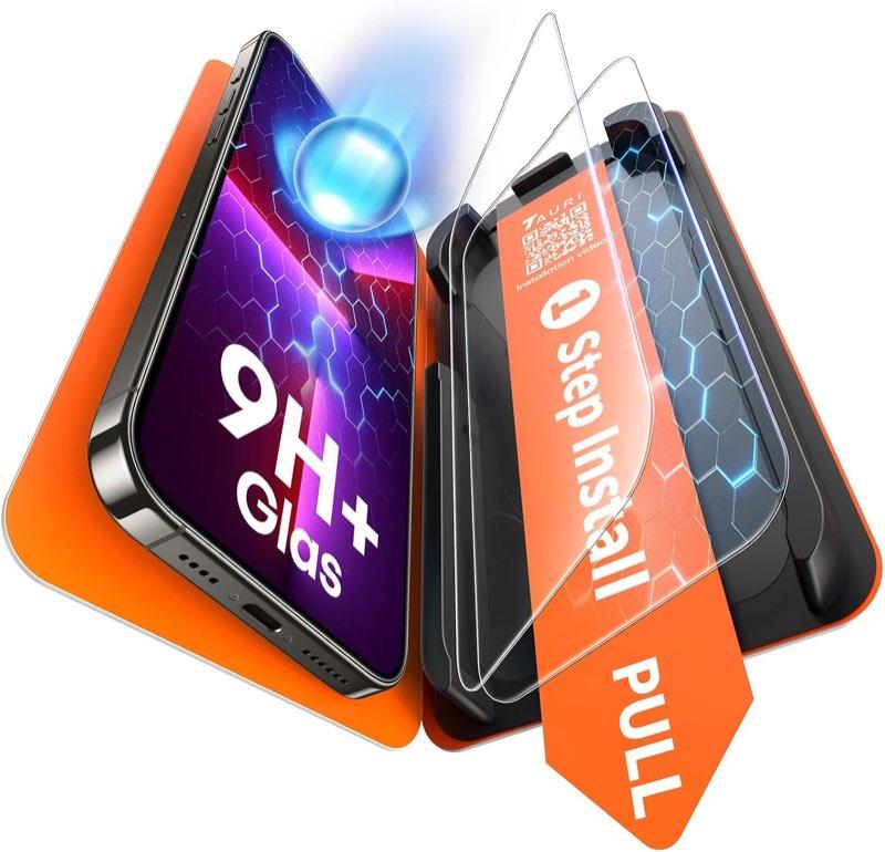 TAURI für iPhone 13 Pro Panzerglas 6,1 Zoll, 2 Stück