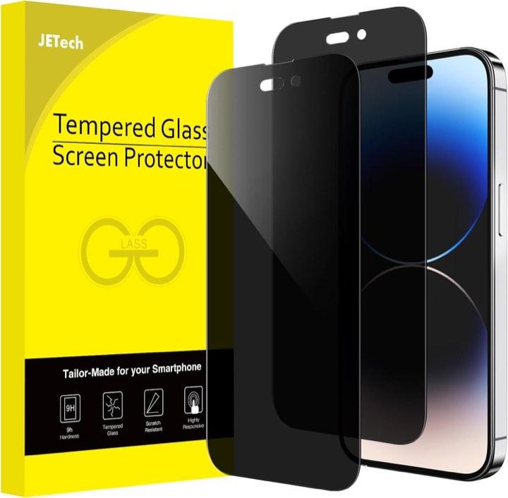 JETech Sichtschutz-Panzerglas für iPhone 14 Pro, 2 Stück
