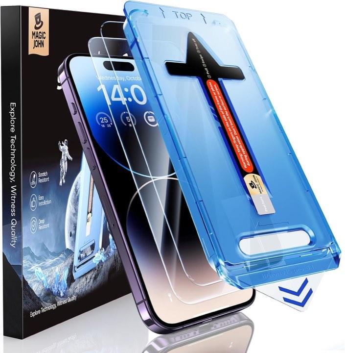 MAGIC JOHN Schutzglas für iPhone 14 Pro, 2 Stück