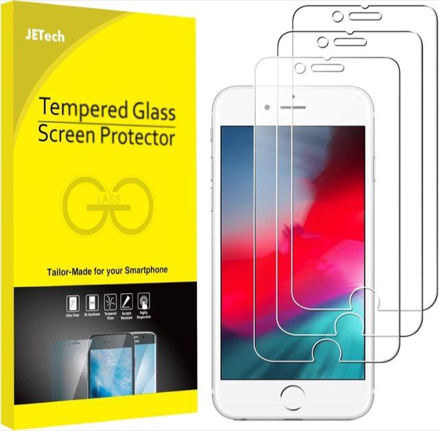 JETech Schutzglas für iPhone SE 3/2, iPhone 8/7/6s/6, 3 Stück