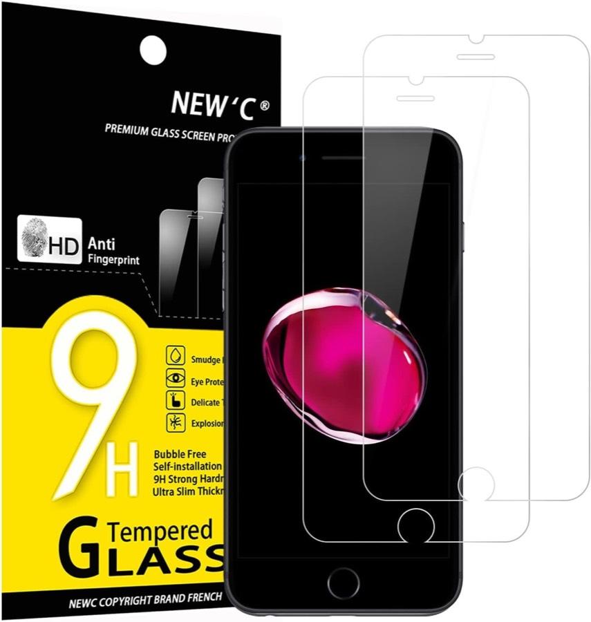 NEW'C Panzerglas für iPhone 8 und iPhone 7, 2 Stück