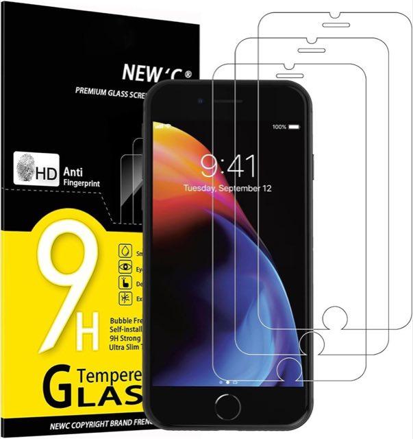 NEW'C Panzerglas für iPhone 8 und iPhone 7, 3 Stück
