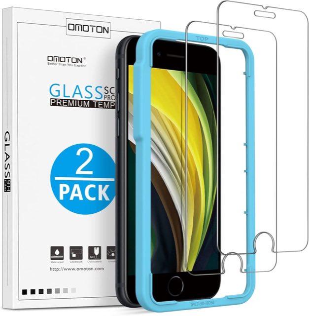 OMOTON OMOTON Panzerglas mit Rahmen für iPhone SE 2020/2022 und iPhone 8/7/6