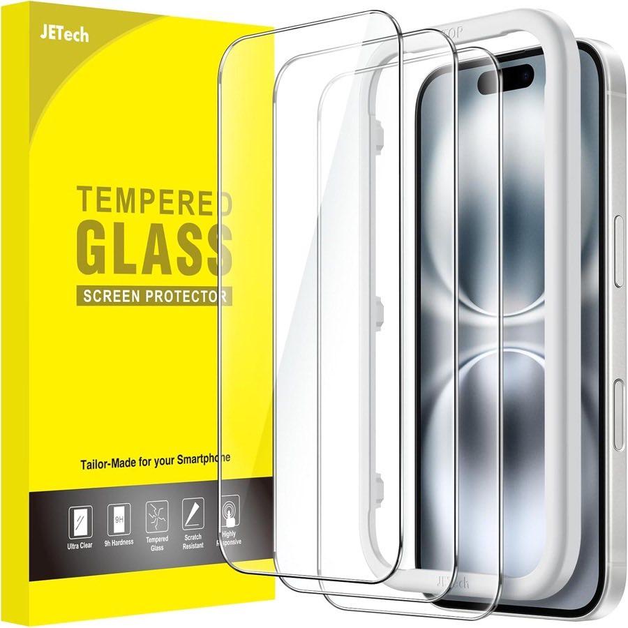 JETech Schutzfolie für iPhone 16, 3 Stück