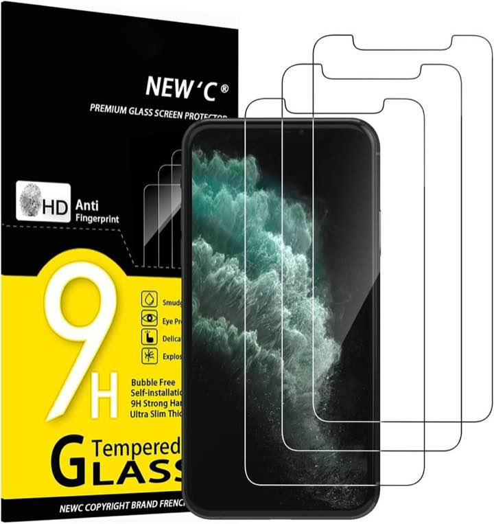 NEW'C Panzerglas für iPhone 11 Pro/XS/X, 3 Stück