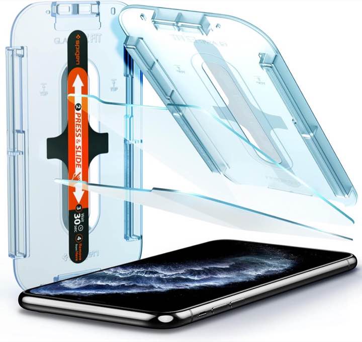 Spigen EZ Fit Schutzfolie, 2 Stück, für iPhone 11 Pro/XS/X – Testsieger