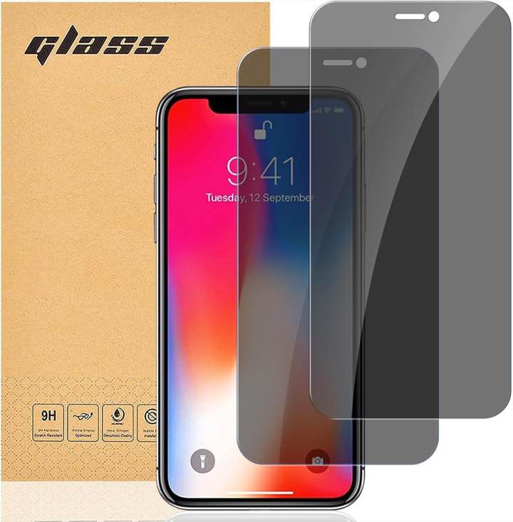 gueche Sichtschutz-Panzerglas für iPhone X/XS/11 Pro, 2 Stück