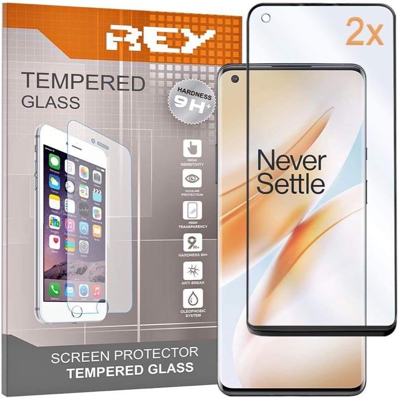 REY 3D-Panzerglas für OnePlus 8 Pro, 2 Stück