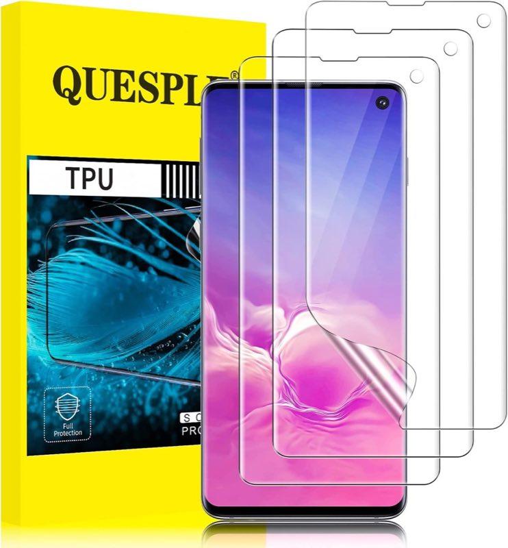 QUESPLE 3 Stück TPU-Folie für Samsung Galaxy S10