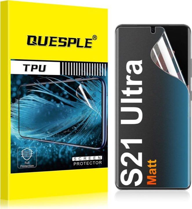 QUESPLE matte TPU-Folie für Galaxy S21 Ultra, 3 Stück