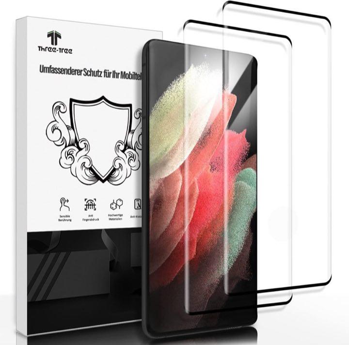 Three-Tree Hartglas für Galaxy S21 Ultra 5G, 2 Stück
