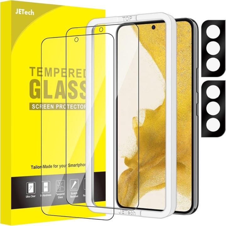 JETech Schutzfolie für Samsung Galaxy S22, 2+2 Stück