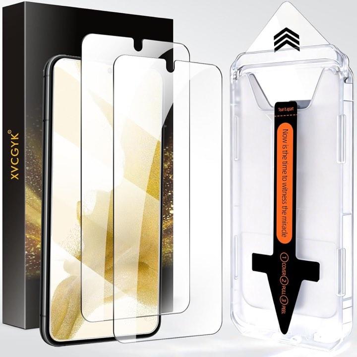 XVCGYK Panzerglas für Samsung Galaxy S22, 2 Stück, Auto-Installation