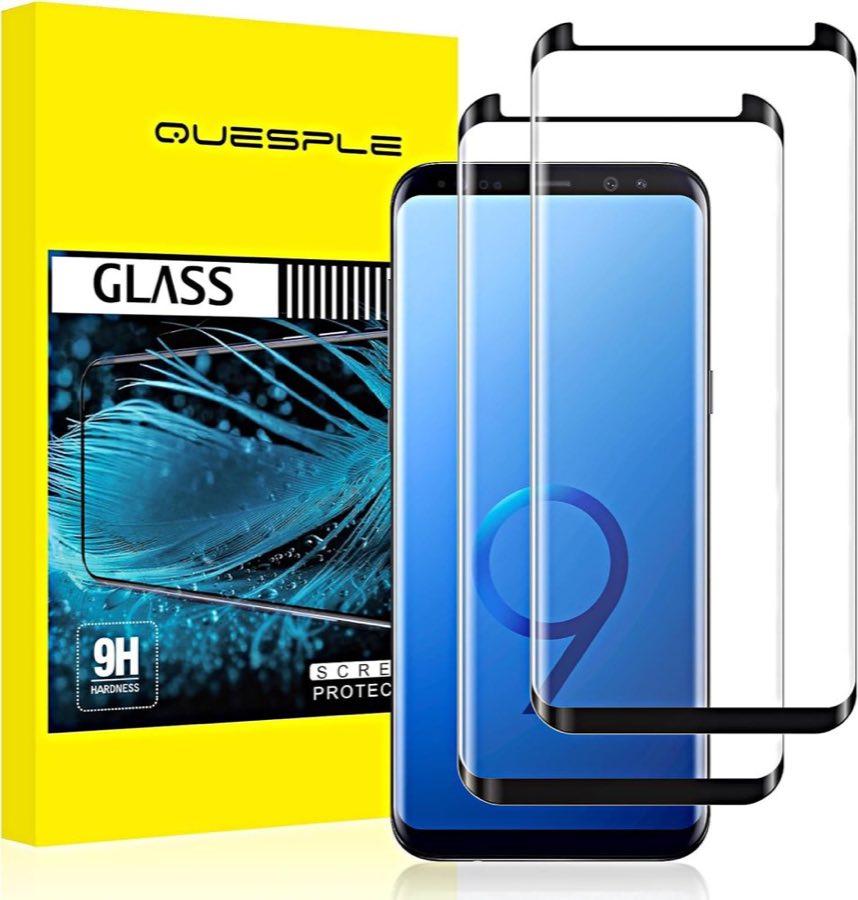QUESPLE QUESPLE Panzerglas für Galaxy S9, 2 Stück