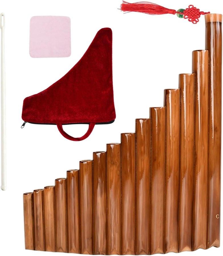 Hocomay Panflöte 15 Pfeifen, Bambus, G, rechte Hand