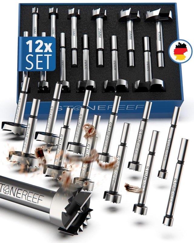 STONE REEF Forstnerbohrer Set 12-tlg. 10–50 mm
