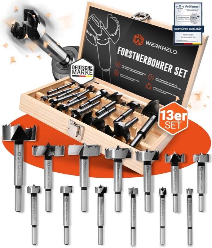 WERKHELD Forstnerbohrer Set 13-teilig 10–60 mm