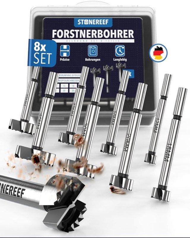 STONE REEF Forstnerbohrer Set 8-tlg. 12–40 mm